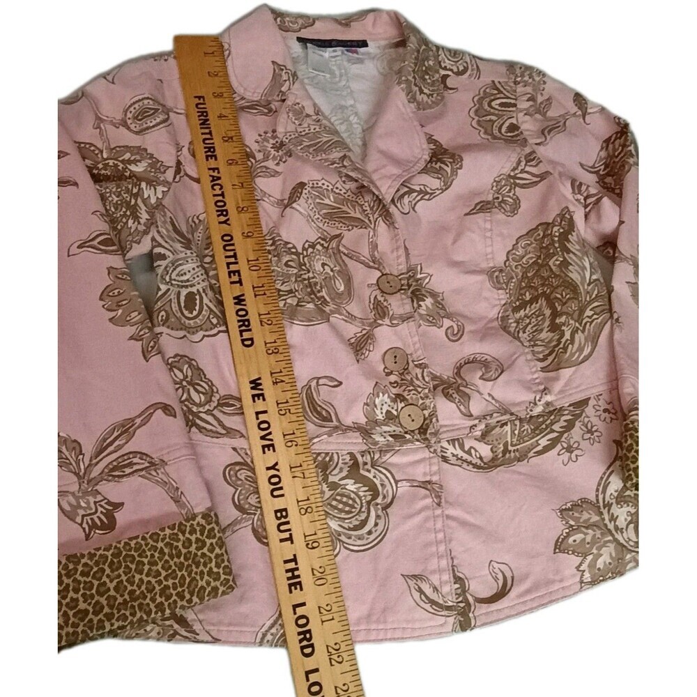 Alexis & Avery Pink Floral Paisley Blazer Jacket Small Cotton Made in USA - Picture 8 of 15